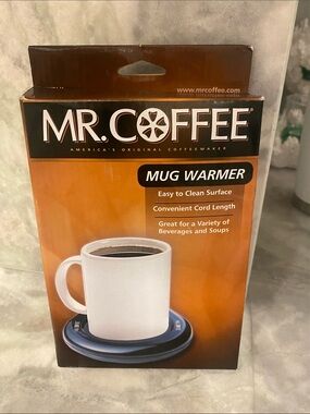 NIB Mug Warmer in Black and White - Compact Beverage Warmer